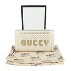 Gucci Long Wallet Leather Ivory Gold Guccy SEGA Collaboration Round — view 9