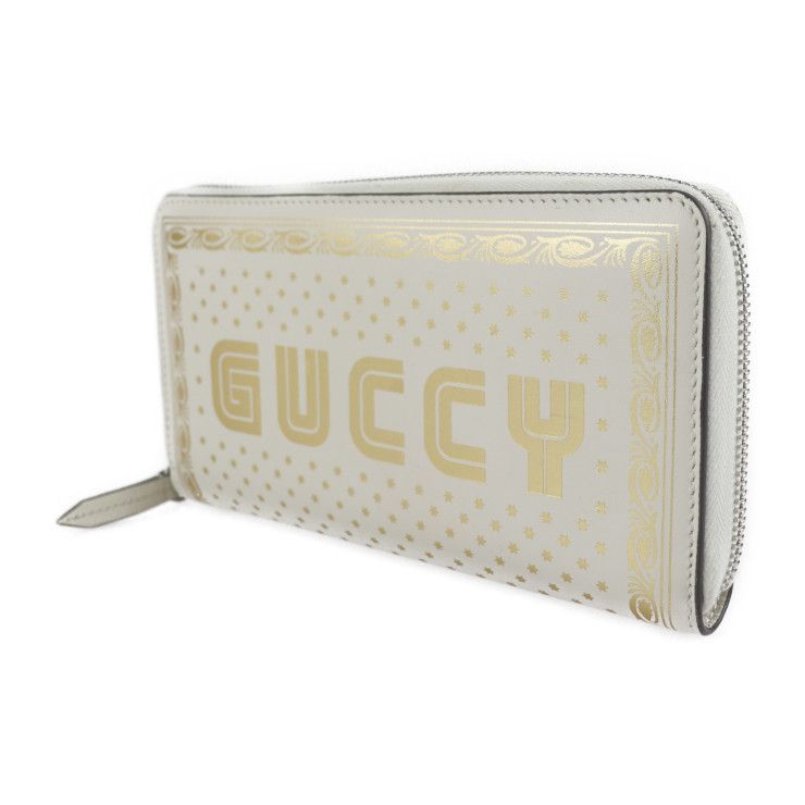 Gucci Long Wallet Leather Ivory Gold Guccy SEGA Collaboration Round — view 2