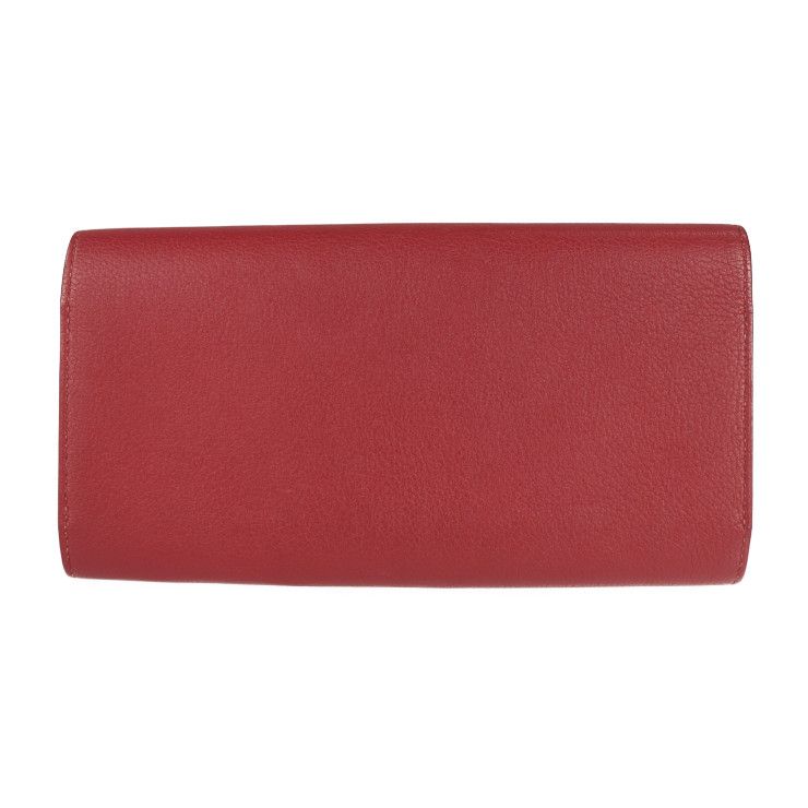 Hermes Passant Long Wallet Evercolor Rouge Grenadier Red Tone Bifold — view 3