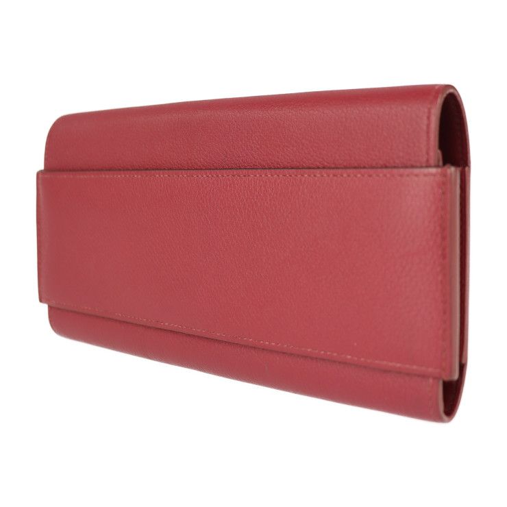 Hermes Passant Long Wallet Evercolor Rouge Grenadier Red Tone Bifold — view 2