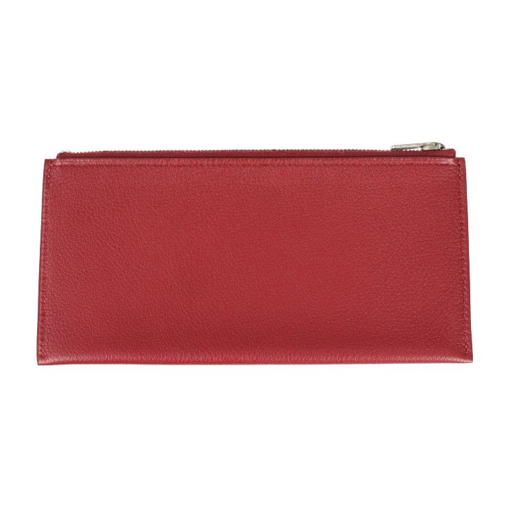 Hermes Passant Long Wallet Evercolor Rouge Grenadier Red Tone Bifold — view 5