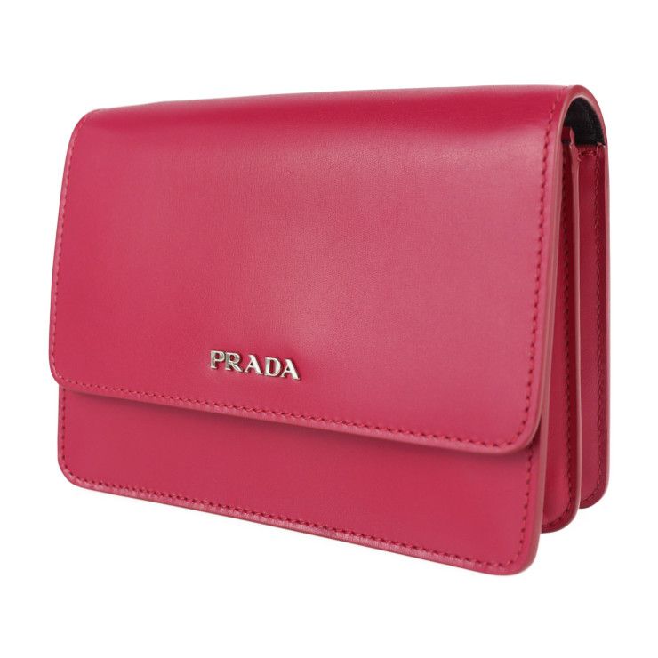 Prada Shoulder Bag Bt1031 Box Calf Peonia Pink Silver Hardware 2-Way — view 2