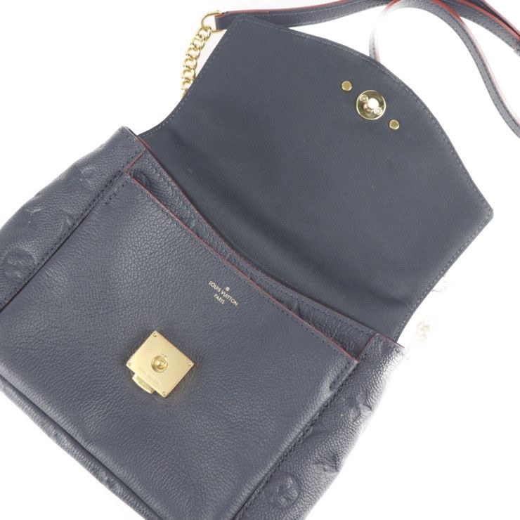Louis Vuitton Blanche BB Handbag Leather Marine Rouge Gold Hardware — view 7
