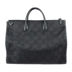 Gucci Off The Grid Tote Bag Nylon Leather Black GG — view 3