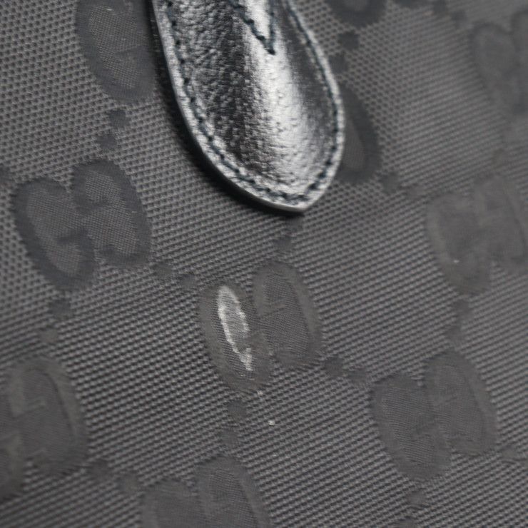 Gucci Off The Grid Tote Bag Nylon Leather Black GG — view 6