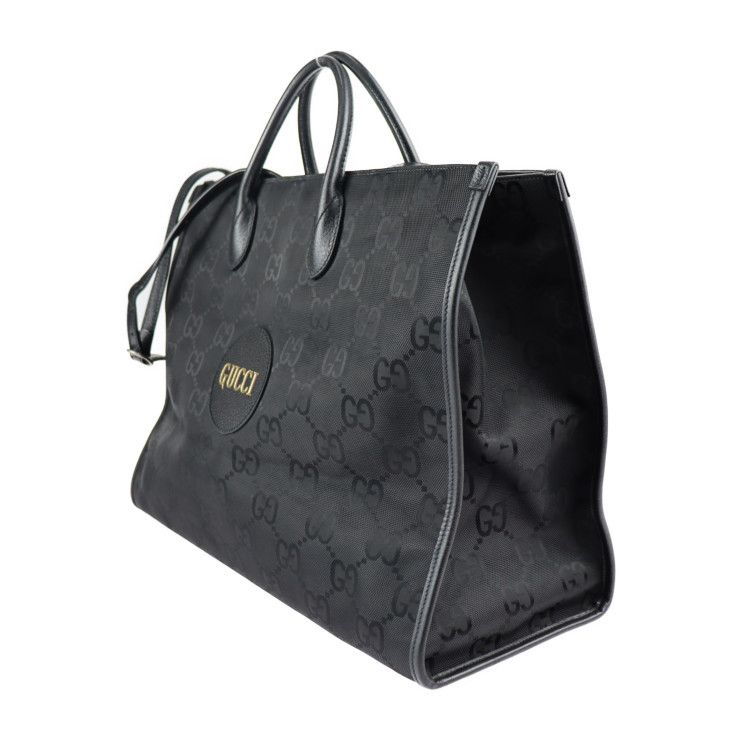 Gucci Off The Grid Tote Bag Nylon Leather Black GG — view 2
