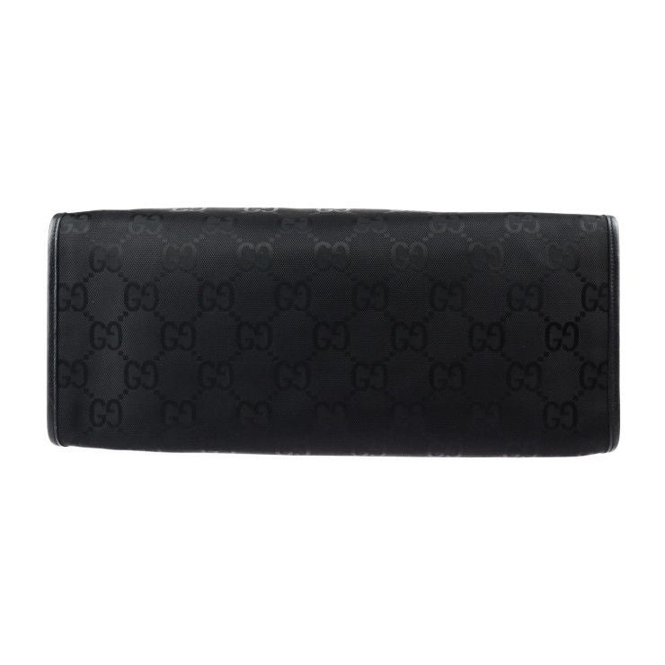 Gucci Off The Grid Tote Bag Nylon Leather Black GG — view 4