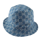 Gucci GG Lame Bucket Hat 71% Wool 17% Nylon 12% Metal Fiber Blue Silver — view 2