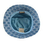 Gucci GG Lame Bucket Hat 71% Wool 17% Nylon 12% Metal Fiber Blue Silver — view 5