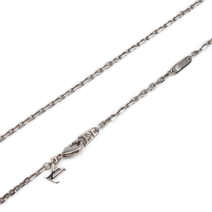 Louis Vuitton Pendant Globe Necklace Metal Silver Rhinestone — view 5