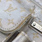 Louis Vuitton Mckenna Handbag Canvas Leather Silver Gold Hardware — view 6
