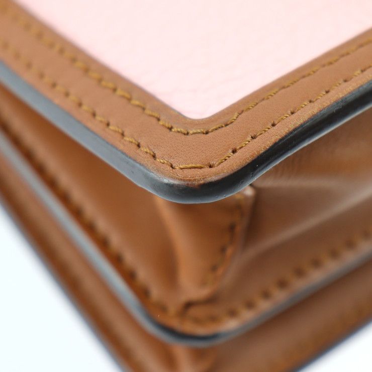 Louis Vuitton Dauphine Mini Shoulder Bag Taurillon Leather Brown Pink — view 5