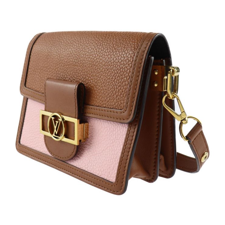 Louis Vuitton Dauphine Mini Shoulder Bag Taurillon Leather Brown Pink — view 2