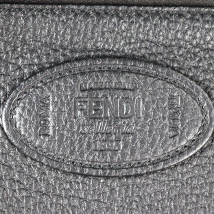 Fendi By-the-way Business Bag 7 Va458 Leather Black Blue Yellow Silver Hardware — view 9