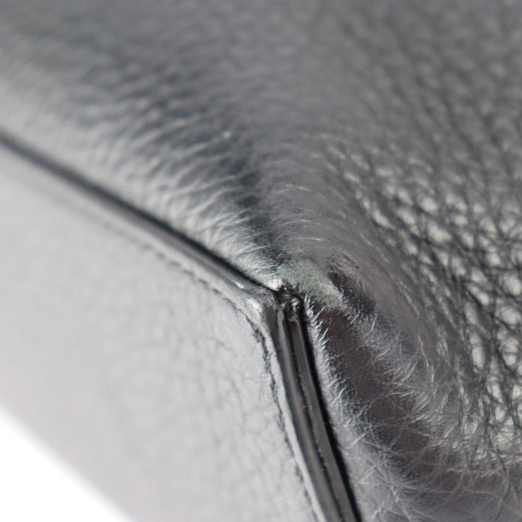 Fendi By-the-way Business Bag 7 Va458 Leather Black Blue Yellow Silver Hardware — view 4