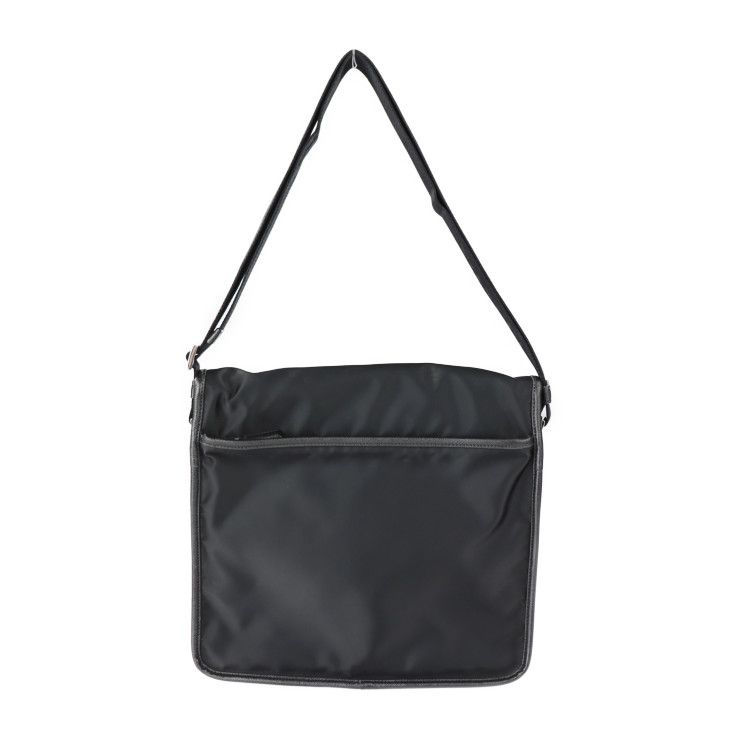 Prada Messenger Bag Shoulder 2 Vd951 Nylon Black Leather Silver Hardware — view 3