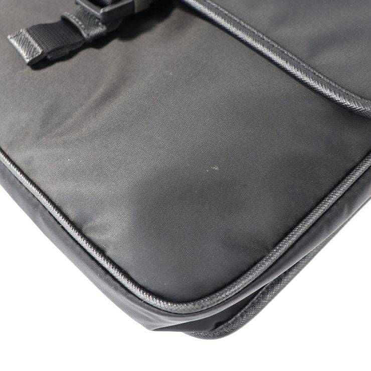 Prada Messenger Bag Shoulder 2 Vd951 Nylon Black Leather Silver Hardware — view 6