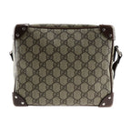 Gucci Shoulder Bag Leather Beige Brown Silver Hardware GG Supreme — view 3