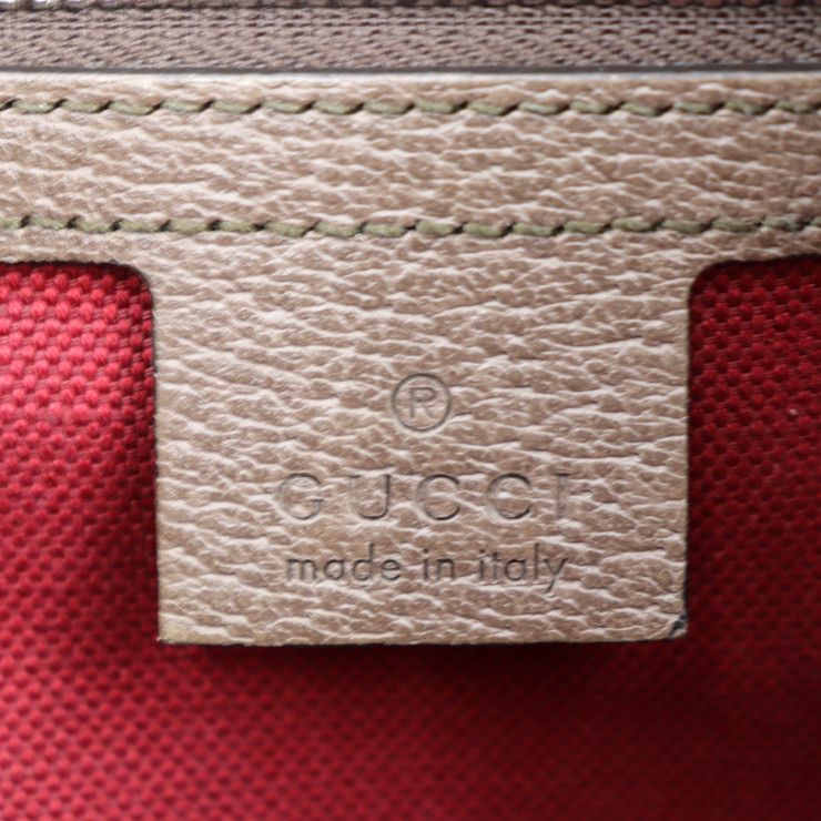 Gucci Shoulder Bag Leather Beige Brown Silver Hardware GG Supreme — view 9