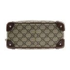 Gucci Shoulder Bag Leather Beige Brown Silver Hardware GG Supreme — view 4