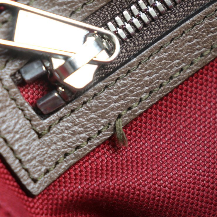 Gucci Shoulder Bag Leather Beige Brown Silver Hardware GG Supreme — view 8