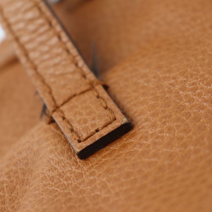 Gucci Tote Bag Leather Brownish Gold Hardware Bamboo Shoulder Tassel — view 8