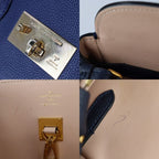 Louis Vuitton Mila MM Handbag Taurillon Leather Blue Marine — view 8