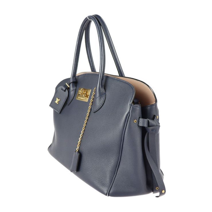 Louis Vuitton Mila MM Handbag Taurillon Leather Blue Marine — view 3