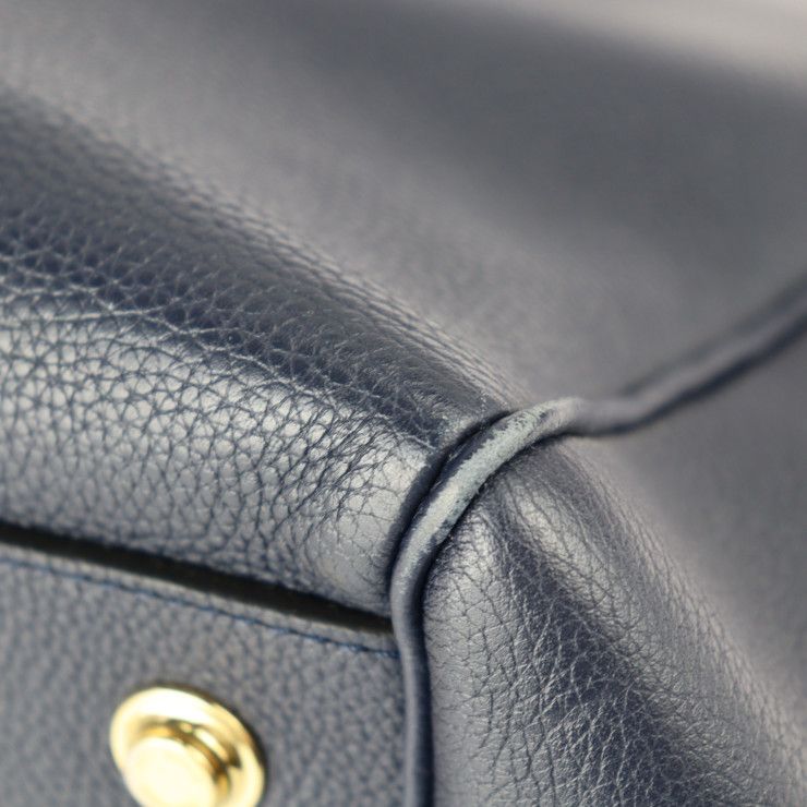 Louis Vuitton Mila MM Handbag Taurillon Leather Blue Marine — view 6