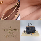 Louis Vuitton Mila MM Handbag Taurillon Leather Blue Marine — view 9