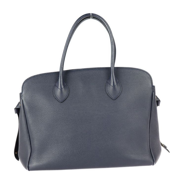 Louis Vuitton Mila MM Handbag Taurillon Leather Blue Marine — view 4