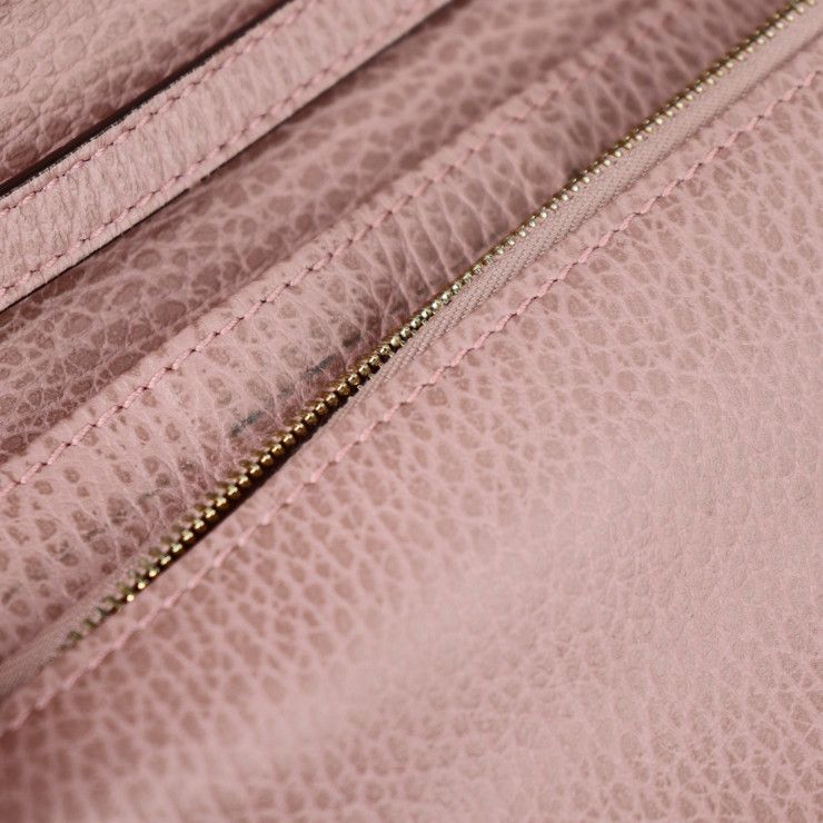 Gucci Shoulder Wallet Bag Calf Leather Pinkish Gold Hardware — view 8