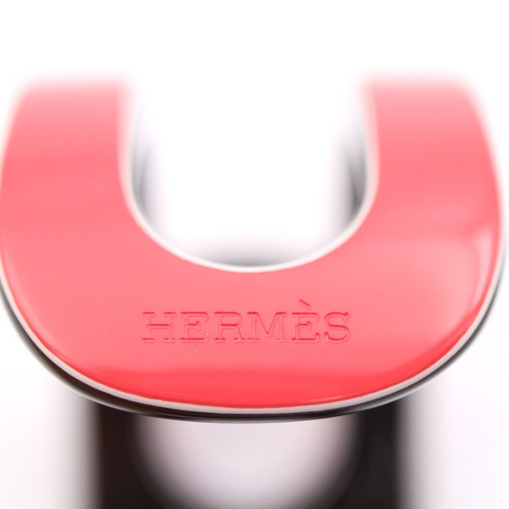 Hermes Variation Bangle Lacquered Wood Pinkish Black Cuff Bracelet — view 7