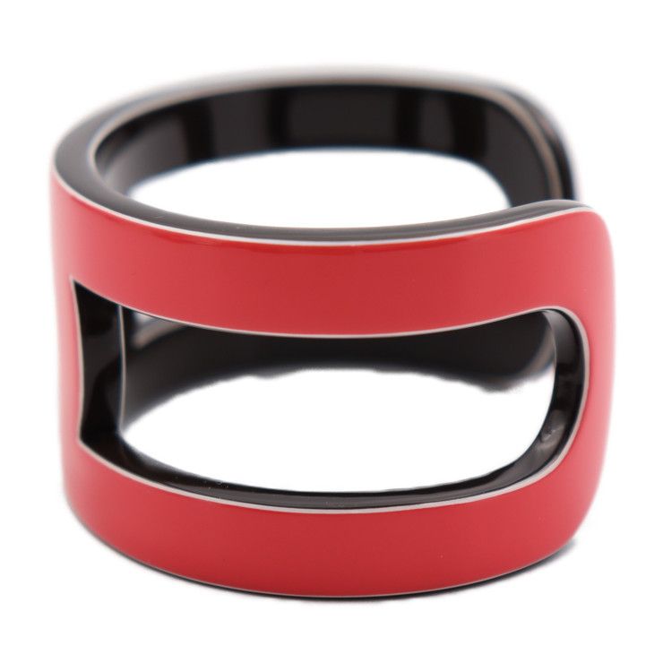 Hermes Variation Bangle Lacquered Wood Pinkish Black Cuff Bracelet — view 4