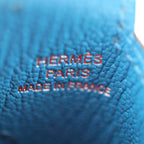 Hermes H Tag Card Holder Case Chevre Rouge Blue Silver Hardware Periodica — view 7