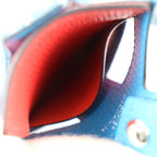 Hermes H Tag Card Holder Case Chevre Rouge Blue Silver Hardware Periodica — view 6