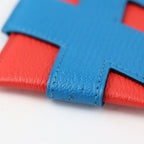 Hermes H Tag Card Holder Case Chevre Rouge Blue Silver Hardware Periodica — view 4