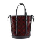 Louis Vuitton Bucket PM Tote Bag Patent Calf Leather Black Red Monogram — view 3