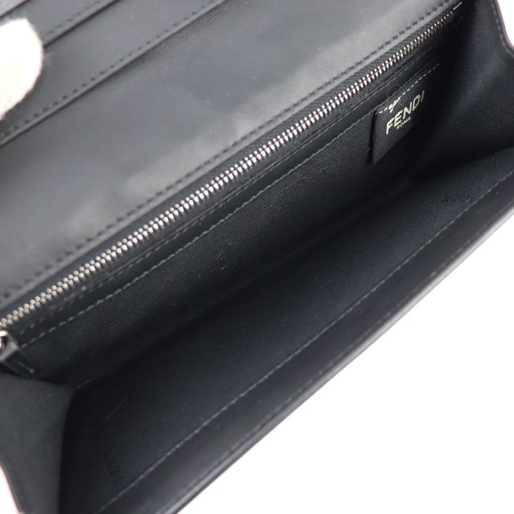Fendi Continental Wallet Long 7 M0264 Calf Leather Black Silver Hardware — view 8