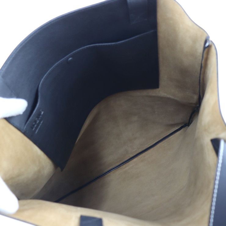 Loewe Tote Bag Leather Black White Mackintosh Argyle Chair Pattern Large Size — view 8