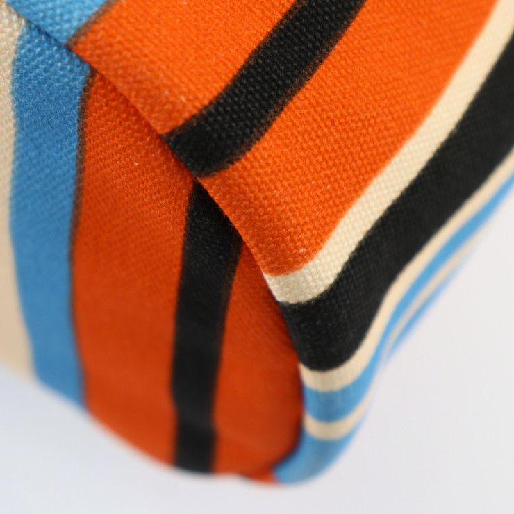 Prada Shoulder Bag 2 Vh147 Canvas Leather Orange Blue Ivory Black Silver — view 5