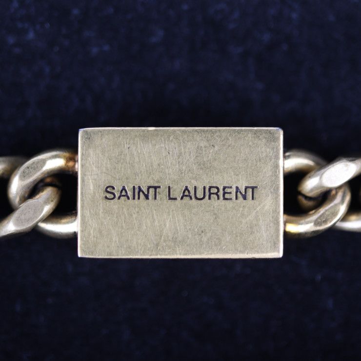 Saint Laurent Kate Small Chain Shoulder Bag Leather Gold Black YSL Logo — view 9