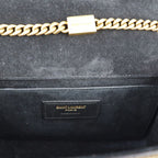 Saint Laurent Kate Small Chain Shoulder Bag Leather Gold Black YSL Logo — view 8