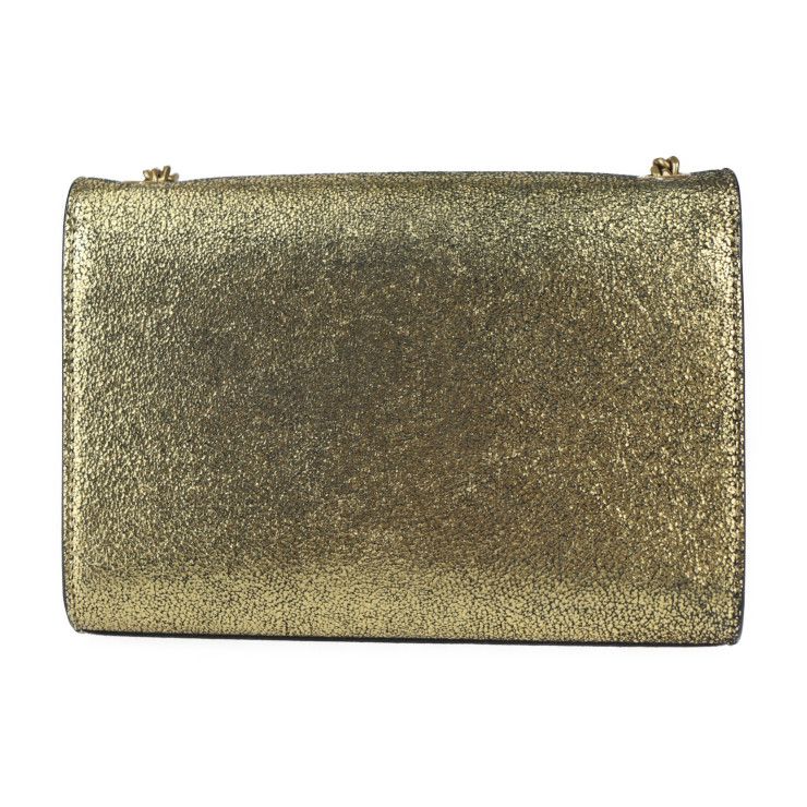 Saint Laurent Kate Small Chain Shoulder Bag Leather Gold Black YSL Logo — view 3