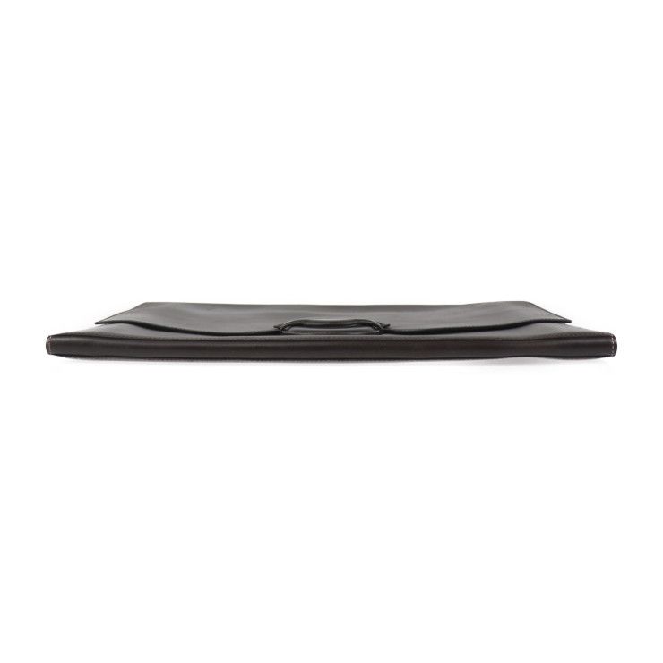 Hermes Clutch Bag Box Calf Dark Brown FACO GM 35 Second Document — view 4