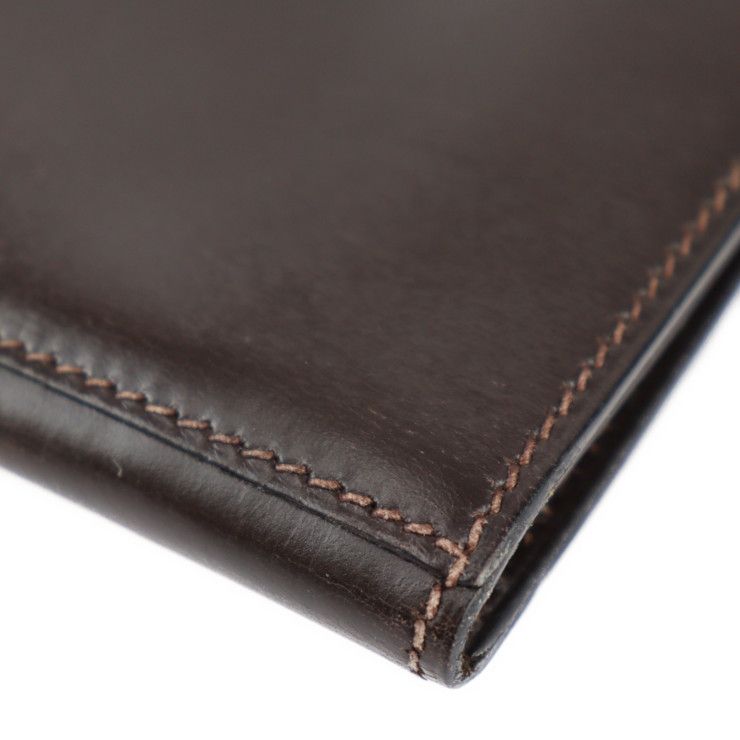 Hermes Clutch Bag Box Calf Dark Brown FACO GM 35 Second Document — view 5