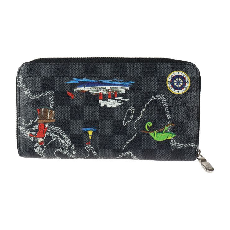 Louis Vuitton Zippy Organizer NM Long Wallet Leather Black And Gray — view 3