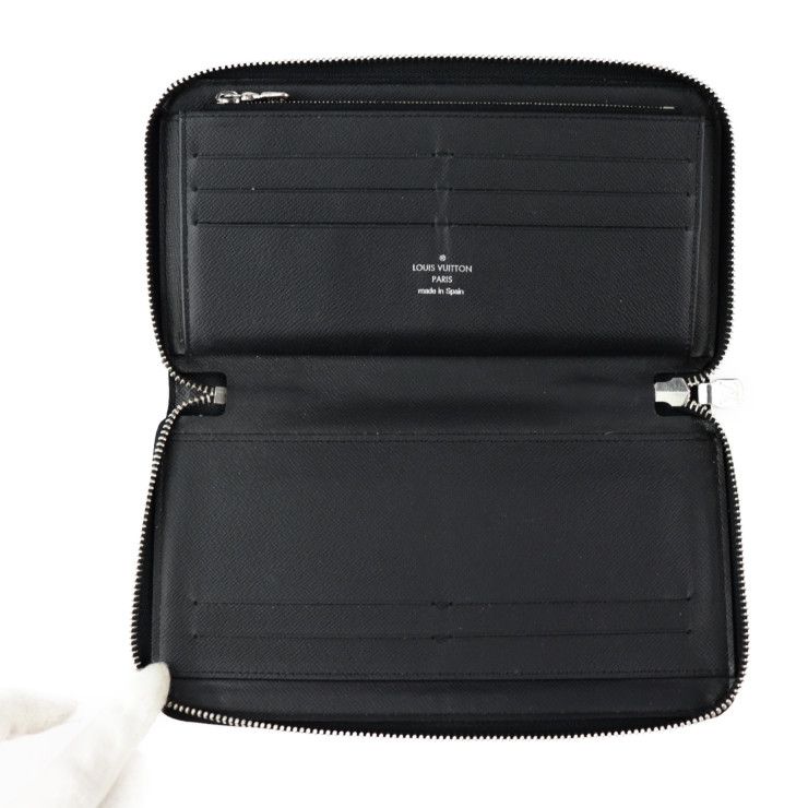 Louis Vuitton Zippy Organizer NM Long Wallet Leather Black And Gray — view 7