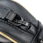 Prada Shoulder Bag 2 Vh063 Saffiano Leather Black Gold Tone Triangle Logo — view 6