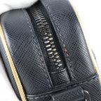 Prada Shoulder Bag 2 Vh063 Saffiano Leather Black Gold Tone Triangle Logo — view 7